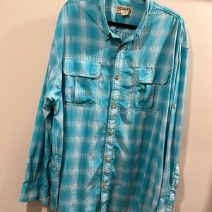 Duluth Trading Men’s teal 2XL cooling button shirt